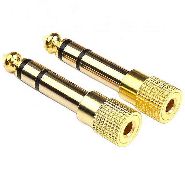 Gold Plated MIC Stereo Audio Adapter 6.35mm 1/4 Inch TRS Stereo Male to 3.5mm 1/8 Inch Female Headphone Jack