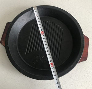 Factory Directly Sale Round Malaysian Cast Iron BBQ Teppanyaki Steak Sizzling Plate Platter Meat BBQ <strong>Grill</strong> Serving <strong>Pan</strong> - Product Image 5