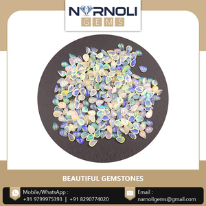 Opales naturelles multicolores taille ovale, pierres précieuses brutes polies avec effet de jeu de feux, cabochons en dôme, lot pour montures de bagues sur mesure - Product Image 2