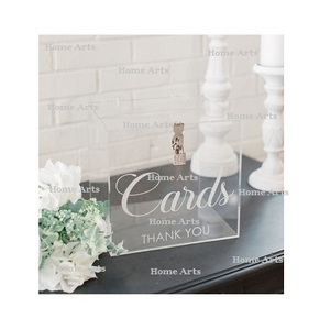 Caja de tarjeta de forma cuadrada de calidad superior Caja de tarjeta de acrílico transparente de diseño más nuevo del fabricante en Home Arts - Product Image 2