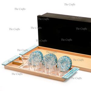 Ensemble de plateau de service en acrylique de conception classique avec ensemble de dessous de verre pour la maison hôtel et Restaurant décor de Table thé plateau à café - Product Image 5