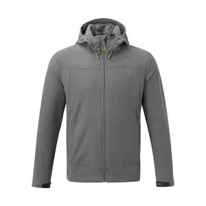 Chaqueta de tela de concha suave para hombre para primavera otoño poliéster fino y LICRA con posición de logotipo frontal de cuello alto - Product Image 4