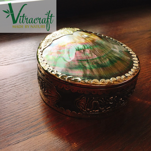 Nacre à lèvres noires incrustée de Nickel, boîte à bijoux de luxe en perles noires, boîte d'accessoires faite à la main du Vietnam - Product Image 1