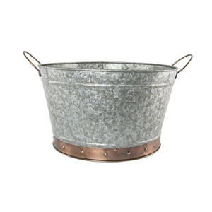 Grande jardinière de sol ronde galvanisée sur pot de vente chaude et de haute qualité - Product Image 1