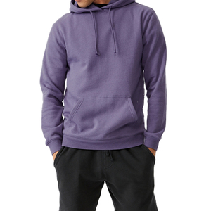2021 Custom bulk design logo blank fleece fitness men casual full Sleeve purple color pure cotton fleece as per customer demand. - Product Image 6