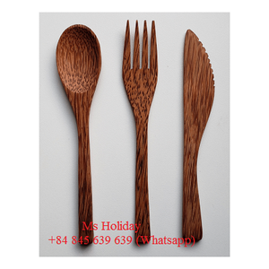 Meilleur vendeur de couverts écologiques fourchette et cuillère à noix de coco de haute qualité - Product Image 3
