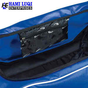 Bolsa de lona deportiva para gimnasio unisex al por mayor con bolsillo para zapatos laterales forro de poliéster de nailon cierre de cremallera para equipaje de mano al aire libre - Product Image 6