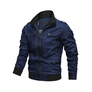 Nouveau Design coton Polyester noir et blanc hommes Bomber blouson prix compétitif meilleure qualité Bomber blouson vente en gros - Product Image 1