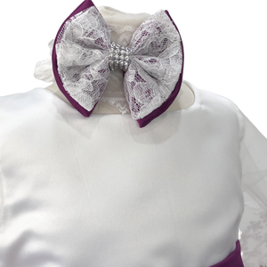 Bebemekan ชุดเดรสเด็กผู้หญิงแรกเกิดฤดูร้อนชุดเดรสแขนยาวลายลูกไม้สีม่วงสำหรับวันเกิด - Product Image 3