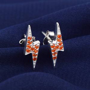 Alta cantidad 925 Sterling Sier Pendientes Thder Bolt Shaped Natural Citrine Faceted Gemstone Fabricado Joyería - Product Image 2