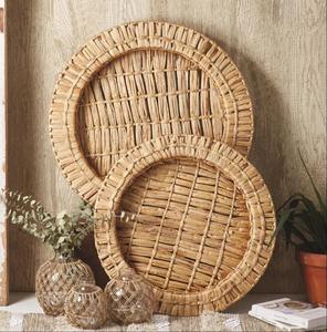 Plateau de service en jacinthe d'eau ronde jetable écologique fait à la main pour la décoration intérieure plateau de fruits du fournisseur du Vietnam en gros - Product Image 3