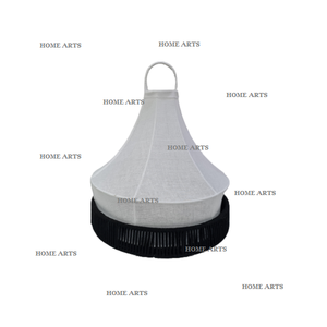 Plateau de service de fruits secs en jute avec couvercle de vêtements plateau de dessert de collations de forme ronde fait à la main pour accessoires d'hôtel - Product Image 1