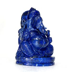 Figurine religieuse Ganesha en lapis-lazuli naturel |   Objet de collection sculpté à la main - Product Image 1