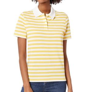 Haute qualité femmes court formel été pour Polo T-Shirt personnalisé 100% coton séchage rapide respirant rayé Design nouveau tricoté - Product Image 1