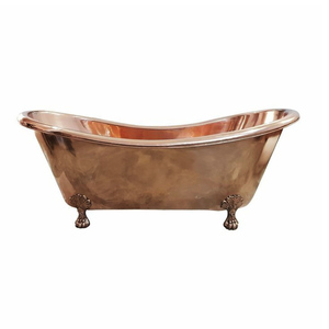 Baignoire design en métal de luxe en cuivre antique baignoire sur pattes en cuivre fabriquée à la main baignoire de trempage en cuivre - Product Image 4