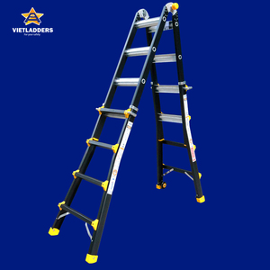 บันไดอลูมิเนียม VIETLADDERS NVLB-44 สีดำ รุ่น 6063 แบบประกอบได้ 8 ขั้น ความสูง 12 ฟุต พร้อมระบบล็อคแบบแมนนวล รับน้ำหนักได้ 150 กก. - Product Image 2