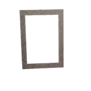 bone Inlay <b>rectangular</b> <b>mirror</b> in black and white - Product Image 1