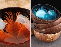 Bol en bois laqué vietnamien fait main, écologique, ustensile de cuisine, décoration artistique, bols en bois naturel, utilisation intérieure/extérieure, tendance