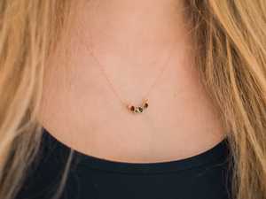 16 "สร้อยคอเงินสเตอร์ลิง92.5ยาวสีทองและขัดตามธรรมชาติอัญมณีหลายชิ้นเล็กๆเครื่องประดับโซ่ทำด้วยมือเพชร - Product Image 4