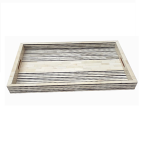 Decorative Pains Strips Mop Inlay Food Serving Tray - Product Image 1