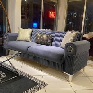 Juego de sofá de madera maciza para sala de estar, cofre de cama, tela borrable 32 DNS, esponja gris, 40 colores diferentes, dormitorio, cocina, baño, Parque - Product Image 1