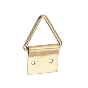 Brass plated triangle picture frame hanger hook