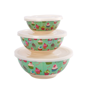 cake party airtight custom made food packaging container set bamboo fiber