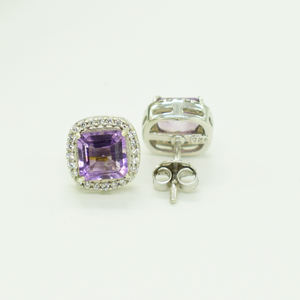 925 <b>Sterling</b> <b>Silver</b> <b>Studs</b> New Arrivals Cubic Zirconia Dainty Earrings Amethyst Gemstone Christmas Jewelry Best Wholesaler - Product Image 5