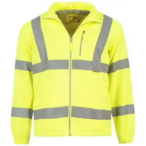 Kış OEM PU kaplı su geçirmez hi-vis güvenlik ceket en kaliteli Parka erkek yansıtıcı ceket sarı iş giysisi