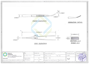 Pince chirurgicale professionnelle pour iris, à dents, en acier inoxydable, manuelle, 105 mm, pour usage hospitalier et clinique - Product Image 4