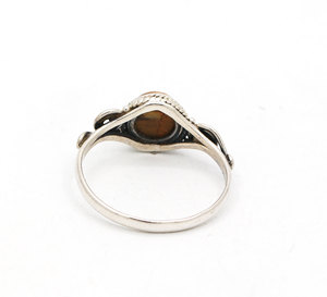 Forme ronde naturelle oeil de tigre pierre précieuse 925 solide en argent Sterling à la main spirale anneau bijoux pour la vente en gros - Product Image 3
