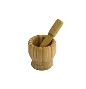 Mortero de madera con Mango Natural, mortero de madera de tamaño pequeño para tamaño personalizado, precio barato con producto hecho a mano