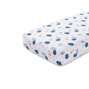 Drap en coton biologique certifié CPSC pour berceau Drap de berceau certifié GOTS avec étiquette et emballage personnalisés avec logo imprimé - Product Image 1