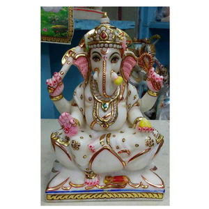 Estatua de God de mármol hecho a mano, estatua de Ganapati Ji Maharaaj - Product Image 1