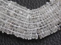 Perles carrées Heishi lisses en quartz cristal naturel transparent de 5 mm, brin de 16 pouces, fournitures de fabrication de bijoux faits à la main