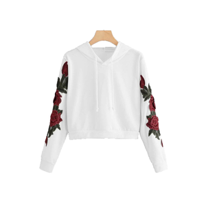 Top Corto con Capucha de Punto para Mujer, 100% Poliéster, con Cierre, Estampado Informal, Transpirable, con Borlas, Talla y Logotipo Personalizables - Product Image 1