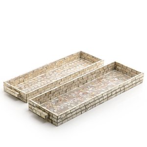 Cafetería Restaurantes y cocina casera Uso Tamaño estándar Bandejas de madera para servir Incrustaciones de hueso Acabado Bandeja de madera para servir - Product Image 1