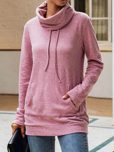 เสื้อกันหนาวแบบสวมศีรษะมีฮู้ดสำหรับผู้หญิงเสื้อกันหนาวแขนยาวทำจากโพลีเอสเตอร์/ ผ้าฝ้ายโพลีเอสเตอร์มีฮู้ดสำหรับฤดูใบไม้ร่วง/ฤดูหนาว - Product Image 2