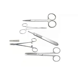 Iris Scissors Operating Scissors Mayo Hegar Needle Holder Scalpel Handle Mosquito Forceps 5 pcs Set