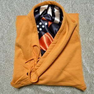 Ensemble capuche en satin de soie de haute qualité unisexe en relief coloré lin nouveaux vêtements d'hiver personnalisés technique de broderie pour hommes - Product Image 6