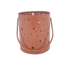 Seau en laiton porte-bougie gravé en pointillés, brasworld inde - Product Image 1
