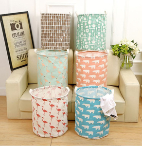 Cubo multiusos portátil hecho a mano, cesta de lavandería plegable redonda de fieltro personalizada, barata - Product Image 1