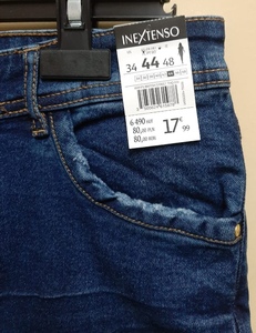 High Fashionable <b>Ladies</b> <b>Jeans</b> Thick High Waisted Slim Fit <b>Stretch</b> Trouser <b>with</b> Branded Labels Bangladeshi Surplus - Product Image 4