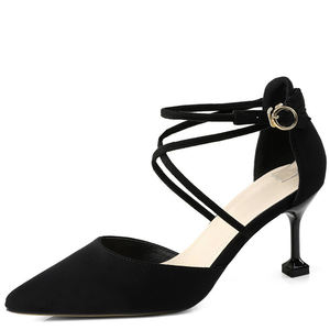 black three inch heels