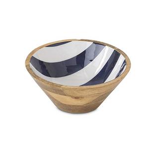 Tazón para servir ensalada redondeada con acabado de esmalte interior, decoración de vajilla de Hotel para el hogar, tazón de madera para servir frutas secas y nueces - Product Image 1