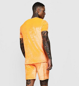 ชุดเสื้อยืดและกางเกงขาสั้นกำมะหยี่,ชุดสองชิ้นสำหรับผู้ชาย - Product Image 2