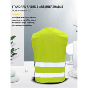 Gilet de sécurité unisexe Hi Vis pour travail, Patch de protection haute Visible avec poche de protection à rayures réfléchissantes, personnalisé - Product Image 3