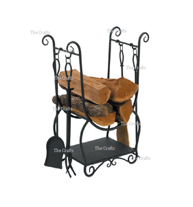 Advantageous Design Firewood <b>Rack</b> Handmade Iron Black Color <b>Log</b> Storage <b>Rack</b> For Fire Pits And Accessories - Product Image 5