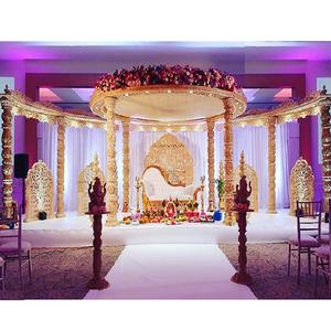 Mandap Mayuri Decorado para Ceremonia de Boda India, Mandap Haveli para Bodas al por Mayor, Mandap Hindú de Madera Tallada para Bodas en Canadá - Product Image 1
