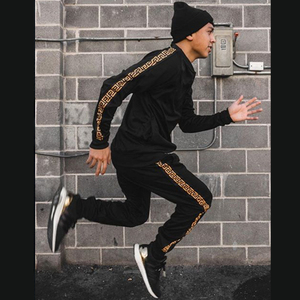 Personalizado transpirable más tamaño pistas de jogging de entrenamiento al por mayor chándales negros unisex con tiras laterales personalizadas - Product Image 2